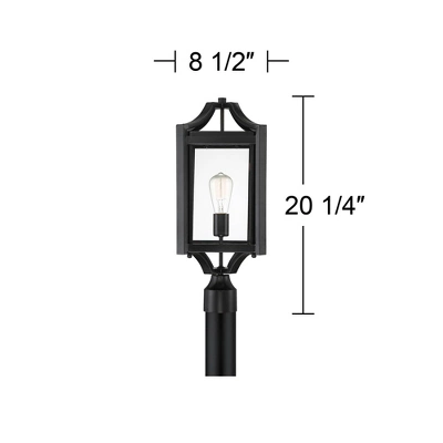 Franklin Iron Works Rockford Rustic Farmhouse Outdoor Post Light Black 20 1/4" Clear Glass For Exterior Barn Deck House Porch Yard Patio Home Outside - Image 5