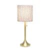 Tapered Desk Lamp With Polka Dot Fabric Drum Shade Gold - Simple Designs