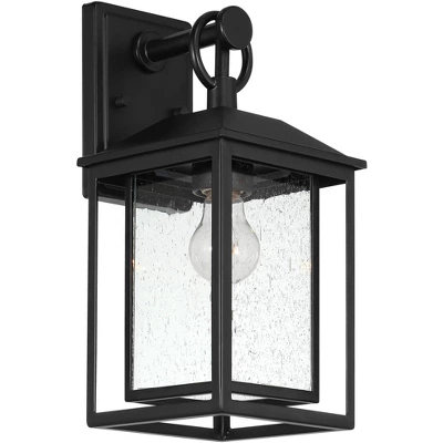 Franklin Iron Works Califa Mission Outdoor Wall Light Fixture Black Metal 15 1/4" Clear Seedy Glass For Post Exterior Barn Deck House Porch Yard Patio - Image 5
