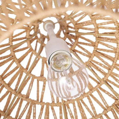 Tika 1-Light Natural Blonde Pendant Lighting With Twine Shade - Globe Electric - Image 2