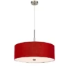 24" Lonoke Pendant Fixture With Hardback Linen Drum With Shade Red - Cal Lighting