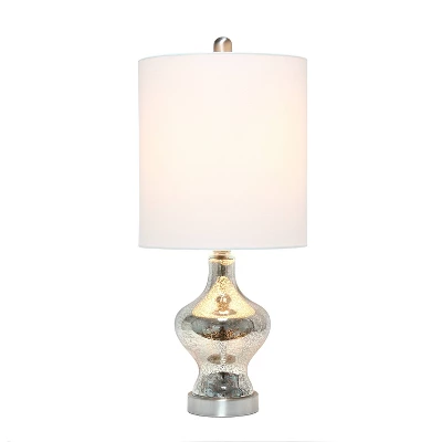 Paseo Mercury Table Lamp With Fabric Shade Silver - Lalia Home