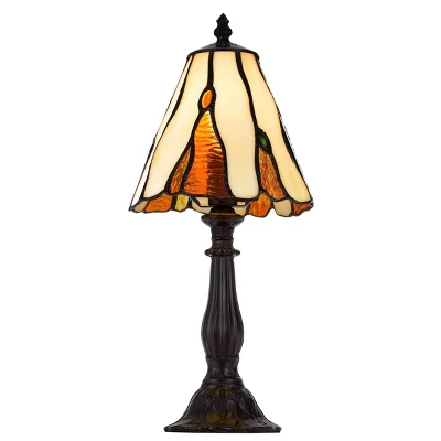 14" Metal/Resin Accent Lamp With Tiffany Art Glass Shade Dark Bronze - Cal Lighting - Image 2