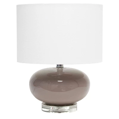 15.25" Modern Ovaloid Glass Bedside Table Lamp With Fabric Shade - Lalia Home - Image 11