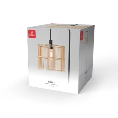 58" Barden Matte Black Floor Lamp With Bamboo Shade - Globe Electric - Image 3