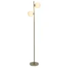 66" Tall Mid-Century Modern Tree Floor Lamp With Dual White Glass Globe Shade Gold - Simple Designs