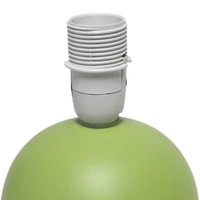 8.66" 2pk Petite Ceramic Orb Base Bedside Table Lamps With Matching Tapered Drum Shade Green - Creekwood Home - Image 2