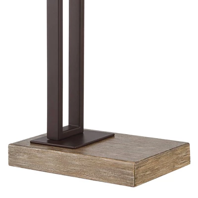 Franklin Iron Works Maricopa Rustic Farmhouse Desk Lamp 21 1/4" High Bronze Metal With USB And AC Power Outlet Mica Shade For Bedroom Living Room Home - Image 6