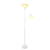 71.5" Traditional 2 Light Mother Daughter Metal Floor Lamp With Torchiere And Reading Light White - Creekwood Home