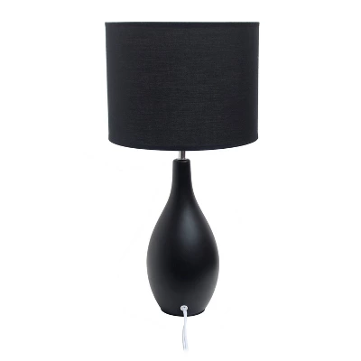 Oval Bowling Pin Base Ceramic Table Lamp - Simple Designs - Image 3