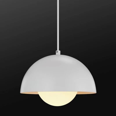 1-Light Amelia Plug-In Pendant With Glass Shade Matte White - Globe Electric - Image 4