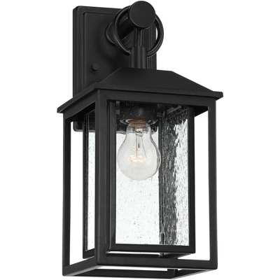 Franklin Iron Works Califa Mission Outdoor Wall Light Fixture Black Metal 15 1/4" Clear Seedy Glass For Post Exterior Barn Deck House Porch Yard Patio - Image 4