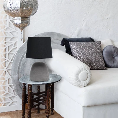 Round Concrete Table Lamp With Shade Black - Simple Designs - Image 3
