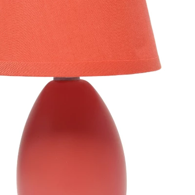 9.45" 2pk Petite Ceramic Oblong Bedside Table Desk Lamps With Matching Tapered Drum Shade Orange - Creekwood Home - Image 6