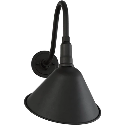 Franklin Iron Works Neihart Rustic Farmhouse Outdoor Barn Light Fixture Black Curving Gooseneck 18" For Post Exterior Barn Deck House Porch Yard Patio - Image 3