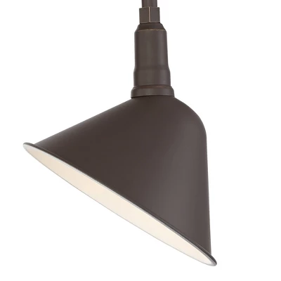 Franklin Iron Works Neihart Rustic Farmhouse Outdoor Barn Light Fixture Bronze Curving Gooseneck 18" Post Exterior Barn Deck House Porch Yard Patio - Image 2