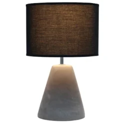 Pinnacle Concrete Table Lamp With Shade Black - Simple Designs