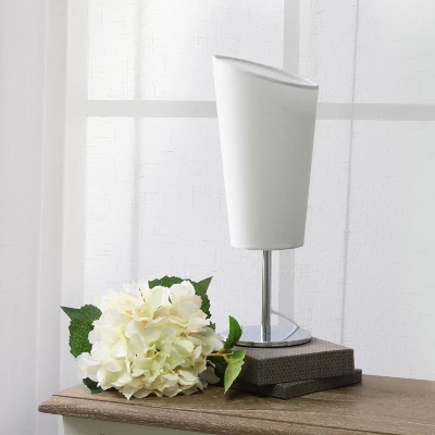 Mini Table Lamp With Angled Fabric Shade White - Simple Designs - Image 2
