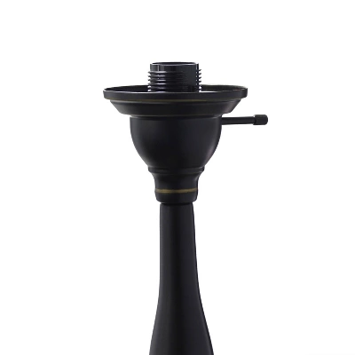 Torchiere Floor Lamp With Reading Light And Marble Glass Shades Restoration Bronze And Amber - Lalia Home - Image 5