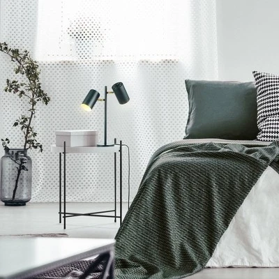 20" 2-Light Pratt Desk Lamp With Rotary Switch On Shade Matte Green - Globe Electric - Image 3