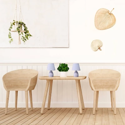 9.45" 2pk Petite Ceramic Oblong Bedside Table Desk Lamps With Matching Tapered Drum Shade Purple - Creekwood Home - Image 9