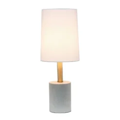 Concrete Table Lamp With Linen Shade White - Lalia Home