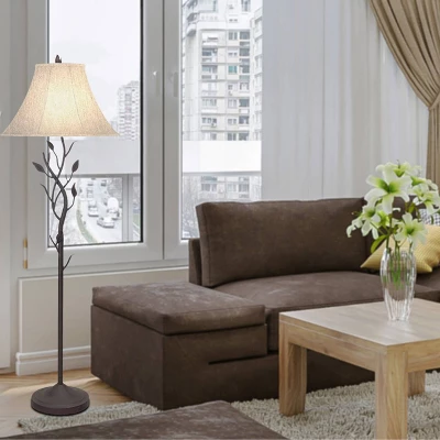 64" 3-way Metal Hand Forged Floor Lamp Black - Cal Lighting