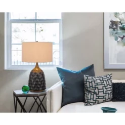 29" Metal Table Lamp Gray - Cal Lighting