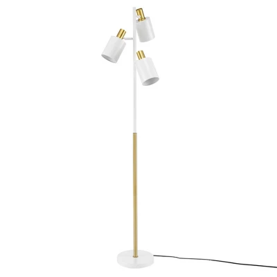 67" 3-Light Lexie Floor Lamp With Pivoting Lamp Heads Matte White - Globe Electric - Image 2