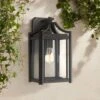 Franklin Iron Works Rockford Rustic Farmhouse Outdoor Wall Light Fixture Black 16 1/4" Clear Beveled Glass For Post Exterior Barn Deck House Porch