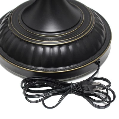 1-Light Torchiere Floor Lamp With Marbleized Glass Shade Restoration Bronze - Lalia Home - Image 6