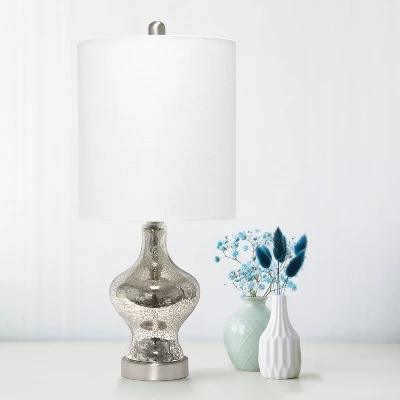 Paseo Mercury Table Lamp With Fabric Shade Silver - Lalia Home - Image 3