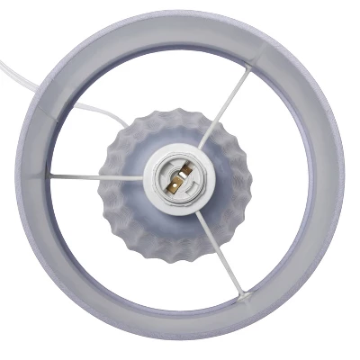 11.02" Mini Modern Ceramic Pastel Accent Bedside Table Desk Lamp With Matching Fabric Shade Periwinkle Blue - Simple Designs - Image 3