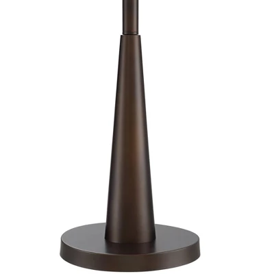 Franklin Iron Works Durango Rustic Farmhouse Floor Lamp 62" Tall Oiled Bronze Metal 3 Light LED Brown Sheer Drum Shade For Living Room Bedroom Office - Image 4