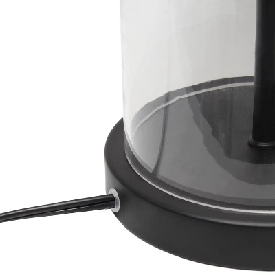 Entrapped Glass Table Lamp With Fabric Shade Black - Lalia Home - Image 6