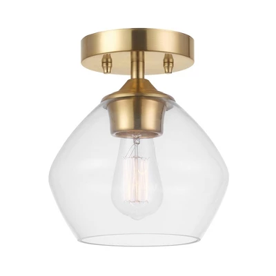 Harrow 1-Light Semi-Flush Mount Ceiling Lighting With Clear Glass Shade - Globe Electric - Image 5