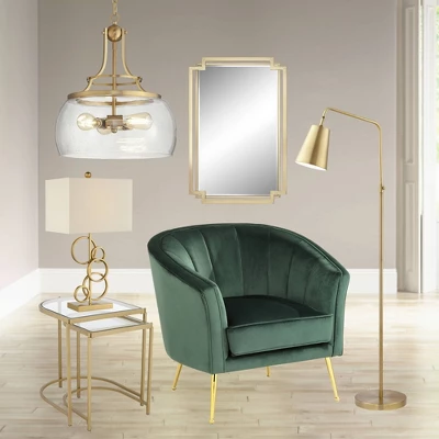 Franklin Iron Works Charleston Warm Brass Pendant Chandelier 16" Wide Modern LED Clear Seedy Glass 3-Light Fixture For Dining Room Home Kitchen Island - Image 8