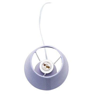 9.45" Petite Ceramic Oblong Bedside Table Desk Lamp With Matching Tapered Drum Shade Purple - Creekwood Home - Image 4