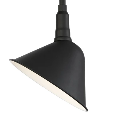 Franklin Iron Works Neihart Rustic Farmhouse Outdoor Barn Light Fixture Black Curving Gooseneck 18" For Post Exterior Barn Deck House Porch Yard Patio - Image 2