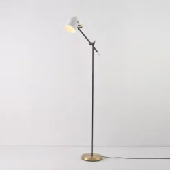 65" Florence Matte Black Floor Lamp With White Shade - Globe Electric