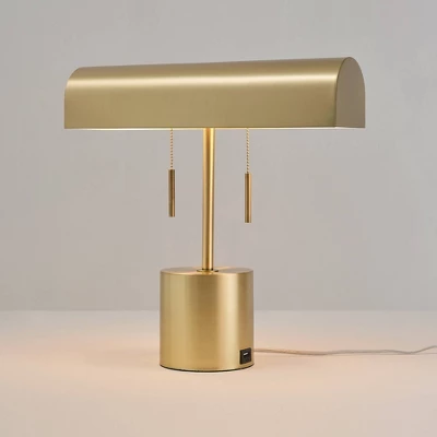 16" 2-Light Blake Table Lamp Matte Brass - Globe Electric - Image 5