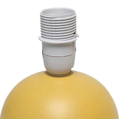 8.66" Petite Ceramic Orb Base Bedside Table Desk Lamp With Matching Tapered Drum Fabric Shade Yellow - Creekwood Home - Image 4