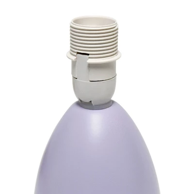9.45" Petite Ceramic Oblong Bedside Table Desk Lamp With Matching Tapered Drum Shade Purple - Creekwood Home - Image 6