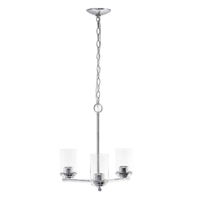 3-Light 15" Classic Contemporary Clear Glass/Metal Hanging Pendant Chandelier - Lalia Home - Image 8