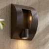 Franklin Iron Works Modern Outdoor Wall Light 12 Inch Exterior Bronze Fixture Downlight For House Patio Porch Deck