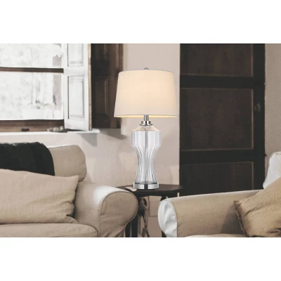 26" Glass Table Lamp Clear - Cal Lighting