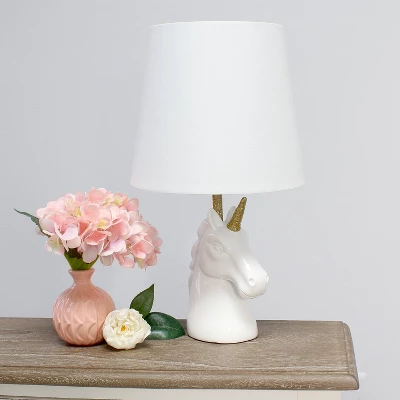 Sparkling And Unicorn Table Lamp White - Simple Designs - Image 4