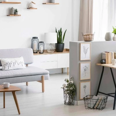 17.75" Contemporary Engraved Honeycomb Glass Table Desk Lamp With Fabric Shade Clear/White - Lalia Home - Image 3