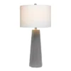Concrete Pillar Table Lamp With Fabric Shade White - Lalia Home