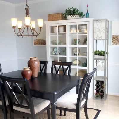 Etagere Organizer Storage Shelf Floor Lamp With Linen Shade Gray - Simple Designs - Image 5